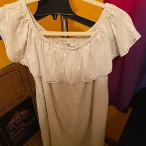 Worn once white off the shoulder Italian dress
